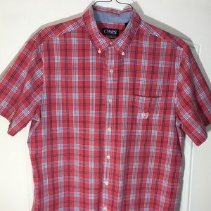 🍁Chaps red plaid short sleeve button down